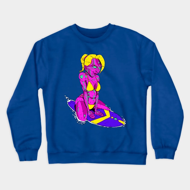 Surf Babe Crewneck Sweatshirt by jonathanmor